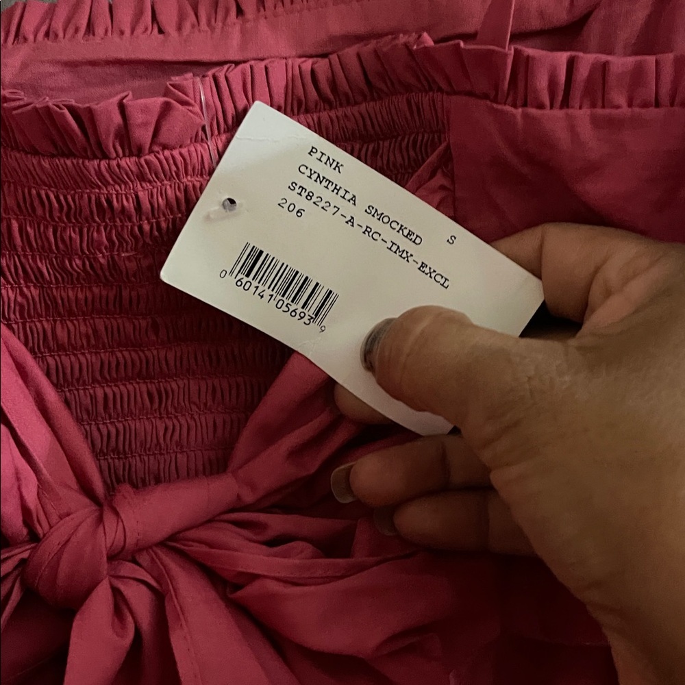INTERMIX Cynthia Smocked Cotton Midi Dress NWT - Picture 7 of 7
